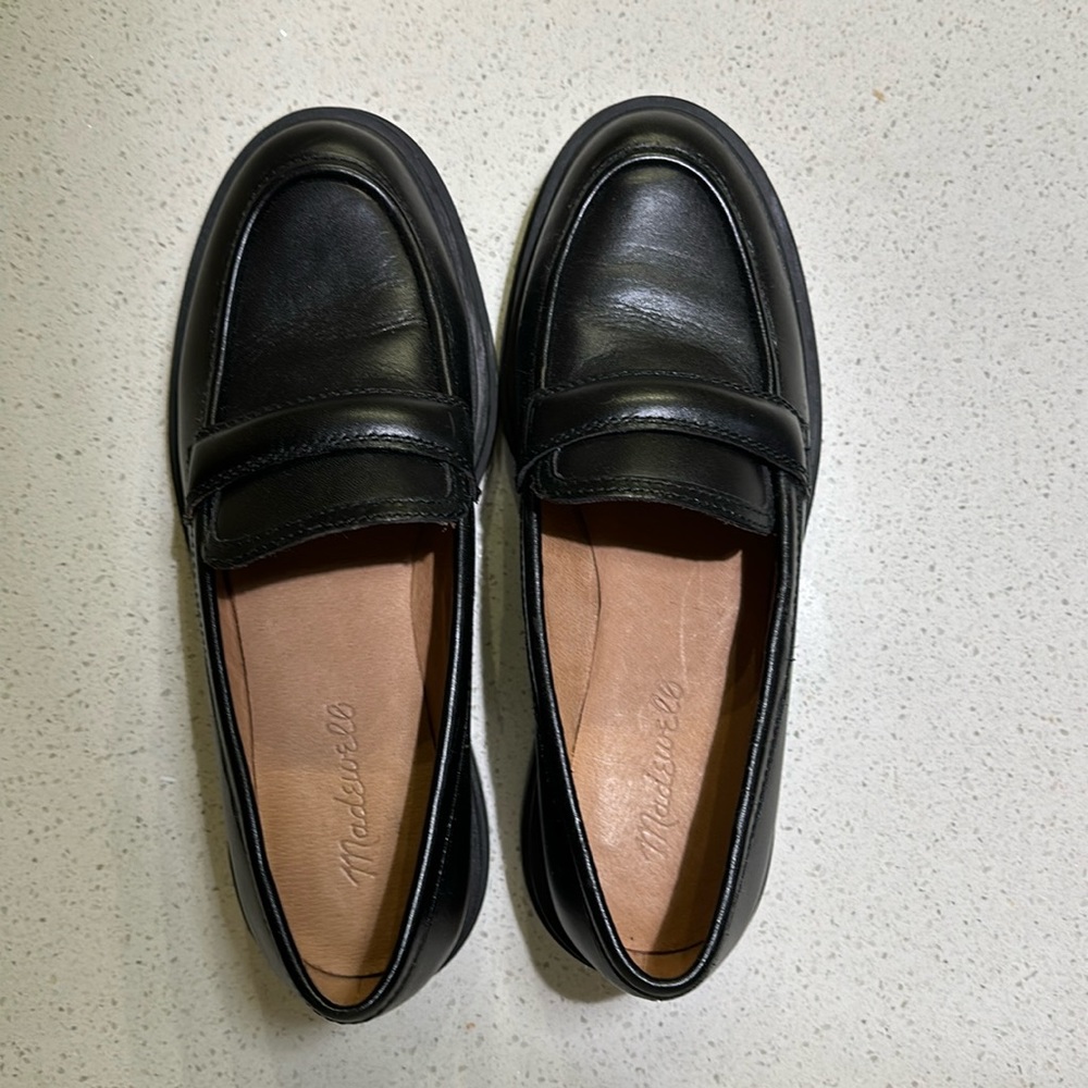 Madewell black lug sole loafer 7.5